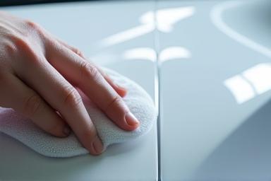 Applying ceramic coating by hand on car body